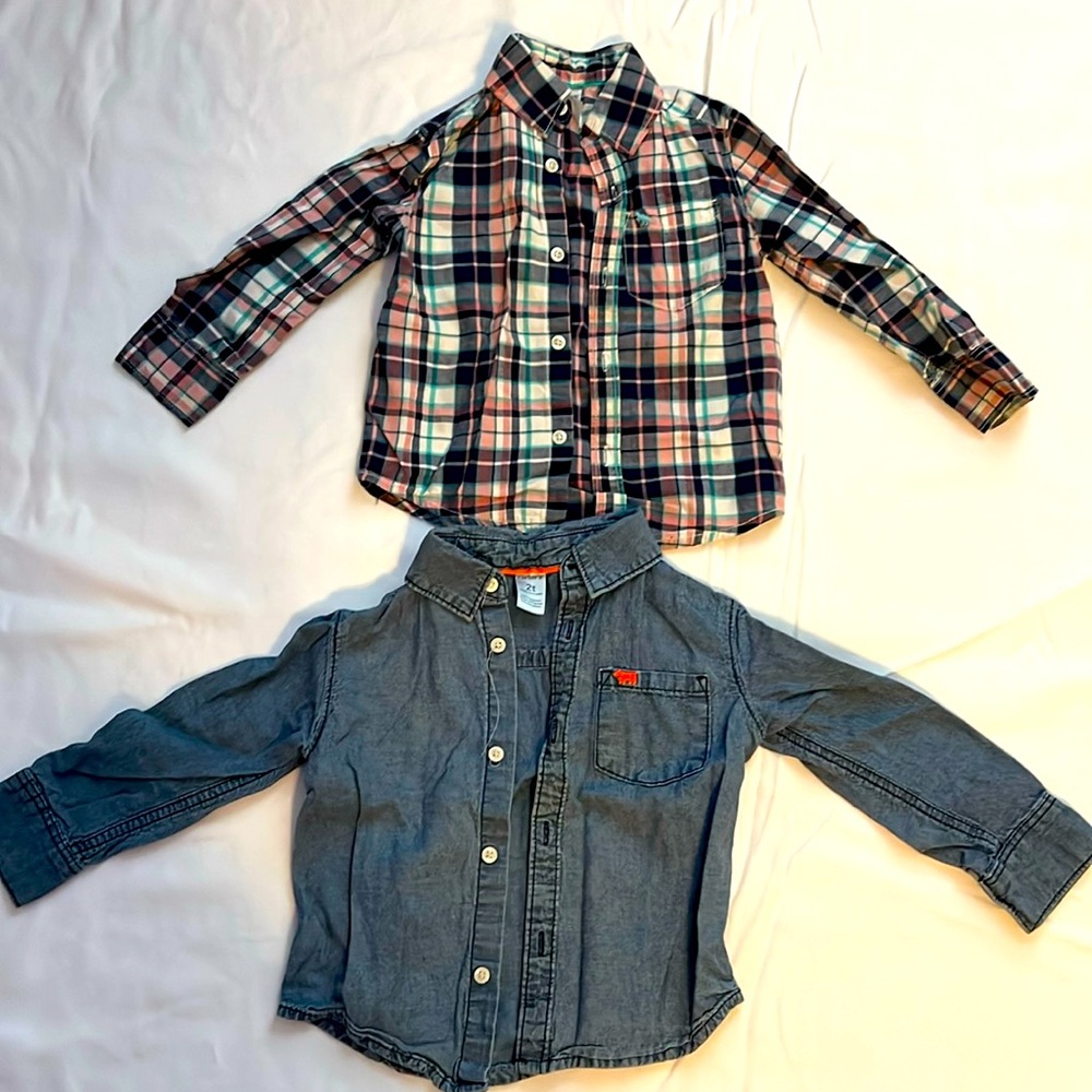 Two long sleeve button down shirts